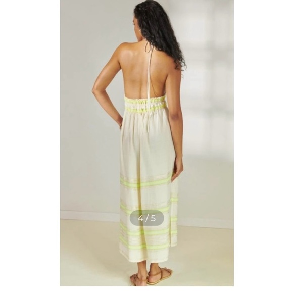 LEMLEM Women’s gete triangle halter maxi dress in lomi keylime NEW large - Picture 2 of 16